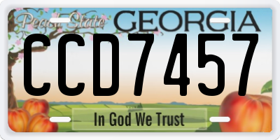 GA license plate CCD7457