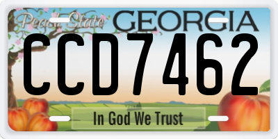 GA license plate CCD7462