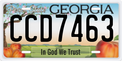 GA license plate CCD7463