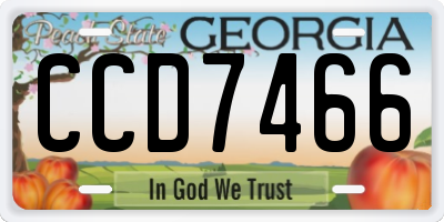 GA license plate CCD7466