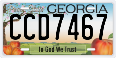 GA license plate CCD7467