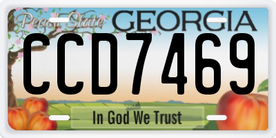 GA license plate CCD7469
