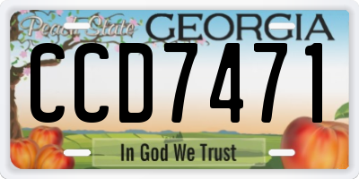GA license plate CCD7471