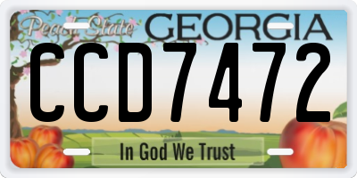GA license plate CCD7472