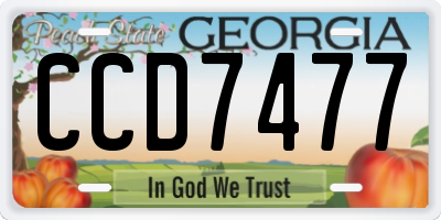 GA license plate CCD7477