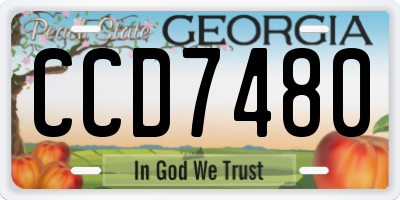 GA license plate CCD7480