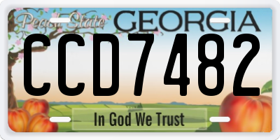 GA license plate CCD7482
