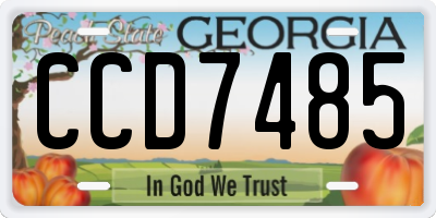 GA license plate CCD7485