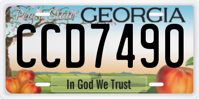 GA license plate CCD7490