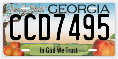 GA license plate CCD7495