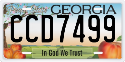 GA license plate CCD7499