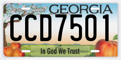 GA license plate CCD7501