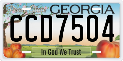 GA license plate CCD7504