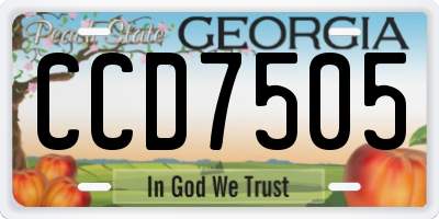 GA license plate CCD7505
