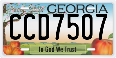 GA license plate CCD7507