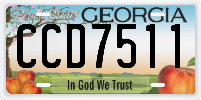 GA license plate CCD7511