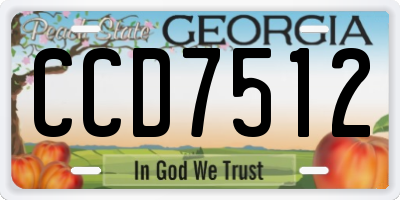 GA license plate CCD7512