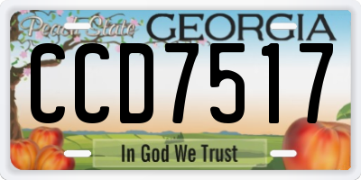 GA license plate CCD7517