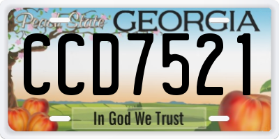 GA license plate CCD7521