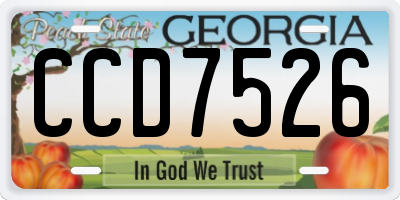 GA license plate CCD7526