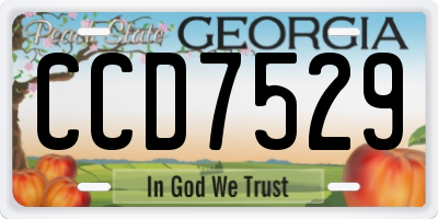 GA license plate CCD7529