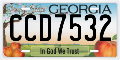 GA license plate CCD7532