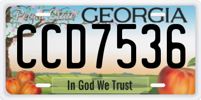 GA license plate CCD7536