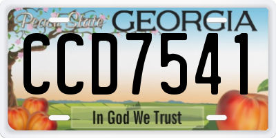GA license plate CCD7541