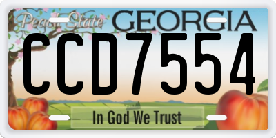 GA license plate CCD7554