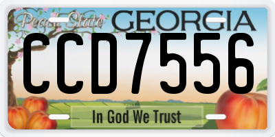 GA license plate CCD7556