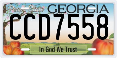 GA license plate CCD7558