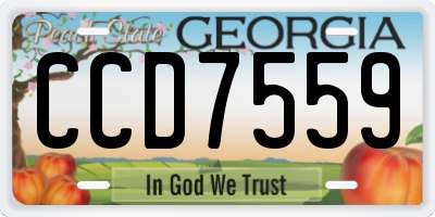 GA license plate CCD7559