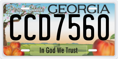 GA license plate CCD7560