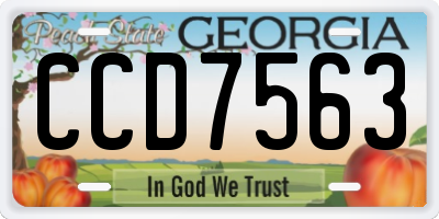 GA license plate CCD7563