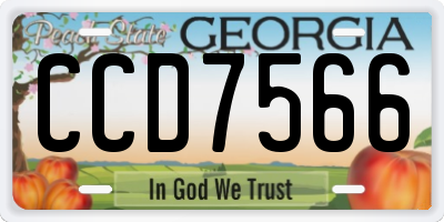 GA license plate CCD7566
