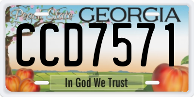 GA license plate CCD7571