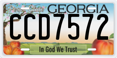 GA license plate CCD7572