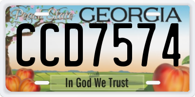 GA license plate CCD7574