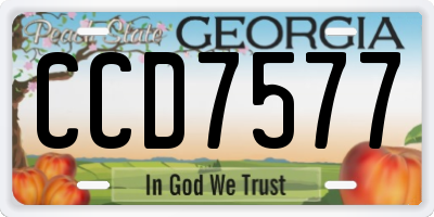 GA license plate CCD7577