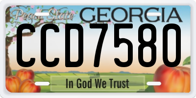 GA license plate CCD7580
