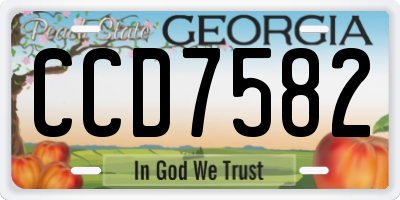 GA license plate CCD7582