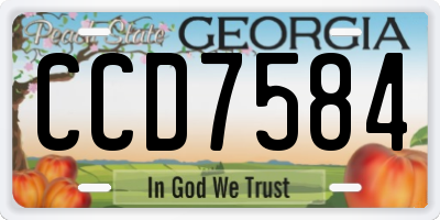 GA license plate CCD7584