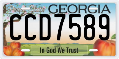 GA license plate CCD7589