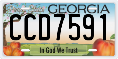 GA license plate CCD7591