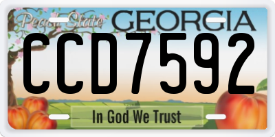 GA license plate CCD7592