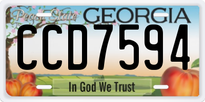 GA license plate CCD7594
