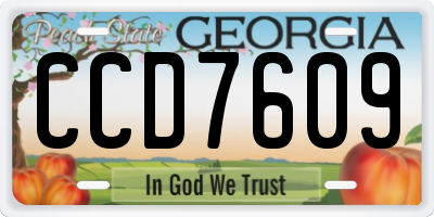 GA license plate CCD7609