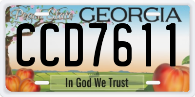 GA license plate CCD7611