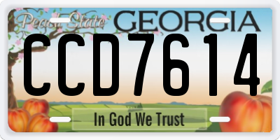 GA license plate CCD7614