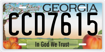 GA license plate CCD7615